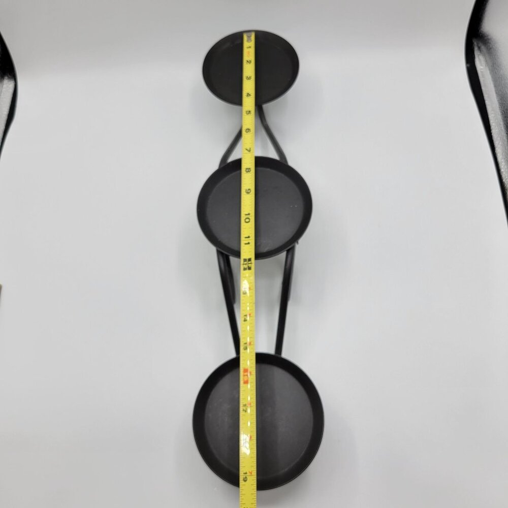 Longaberger Wrought Iron 3 Tier Pillar Candle Holder Maple Leaf Stand - Picture 10 of 10